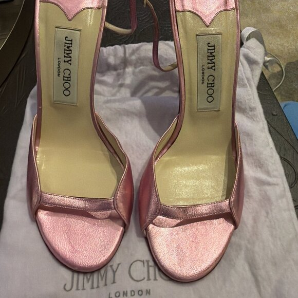 Jimmy Choo Coupe metallic sandals in pink - Picture 2 of 9